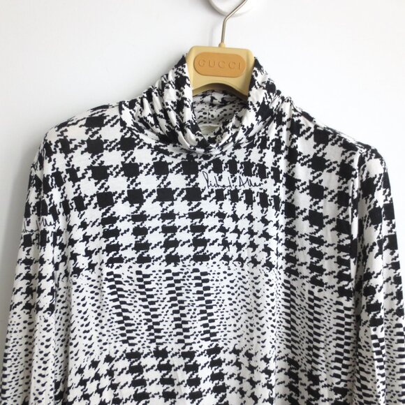 RICHARDS ALLEN x H&M WOMEN HOUNDSTOOTH SHIRT BLOUSE Sz-M - Picture 4 of 9
